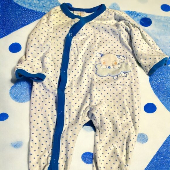 Absorba Cotton Appliqué Design One Piece Footie - Picture 1 of 8